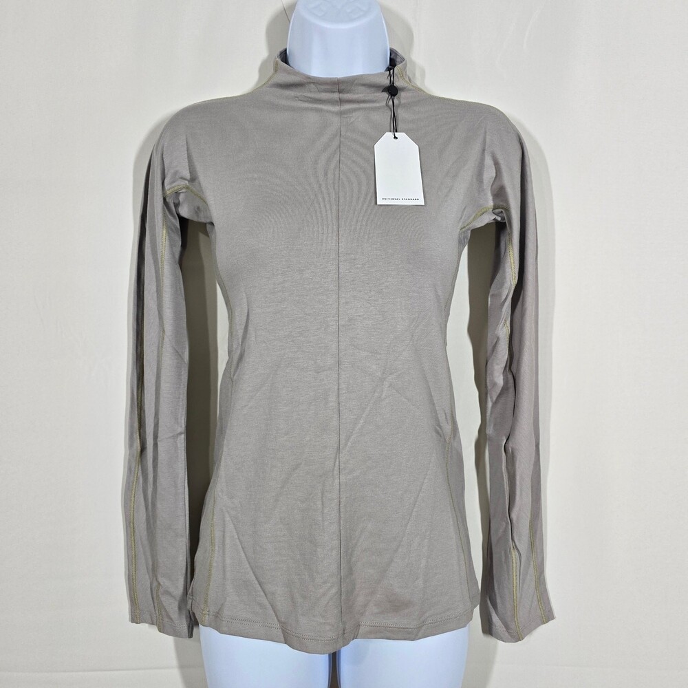 Universal Standard Eris Long Sleeve Contrast Stitch Top 4XS(0/00)